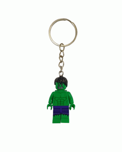 جاسوئیچی مینی فیگور لگو مدل هالک سبز با شلوارک بنفش نما روبرو