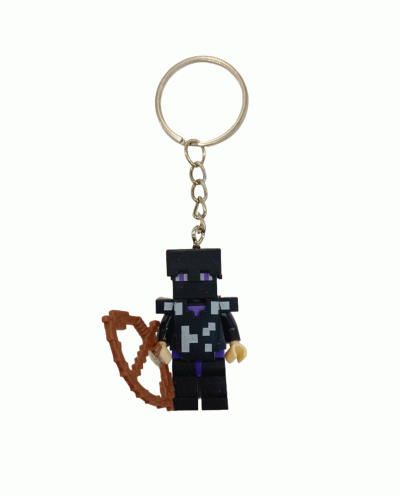 جاسوئیچی مینی فیگور لگو مدل ماین کرافت مشکی تیر کمان بدست نما روبرو