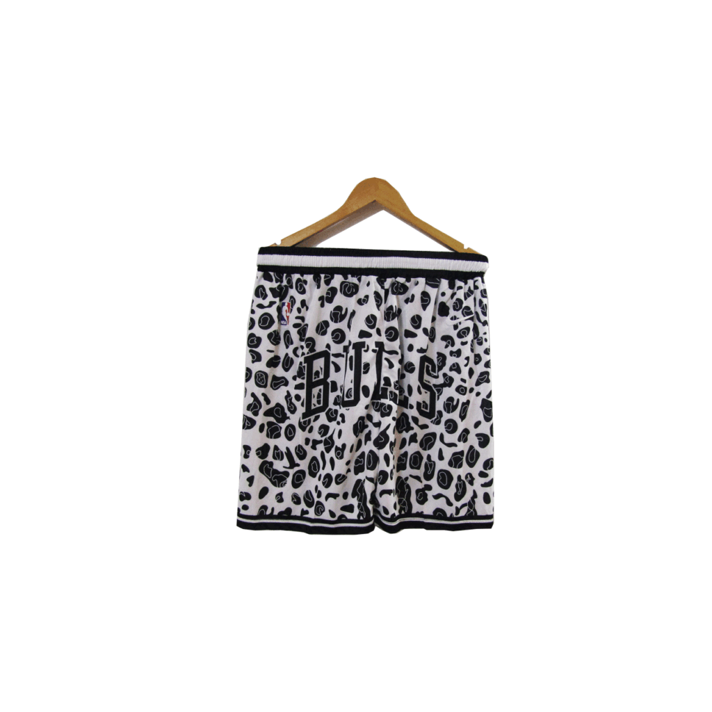 شلوارک شیکاگو بولز کاستوم Cow Pattern رنگ مشکی سفید نما روبرو دور